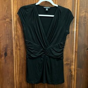 Banana Republic S Black Stretchy Short- Sleeved Shirt
